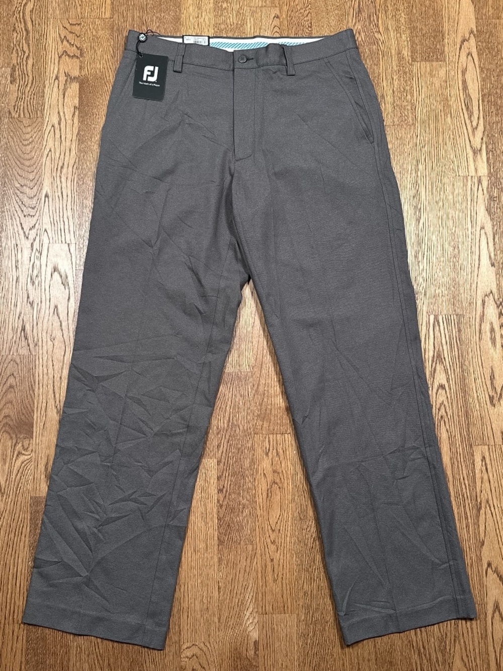 NWT Footjoy Performance Straight Pants Charcoal Gray Golf Chino Trousers Mens 34